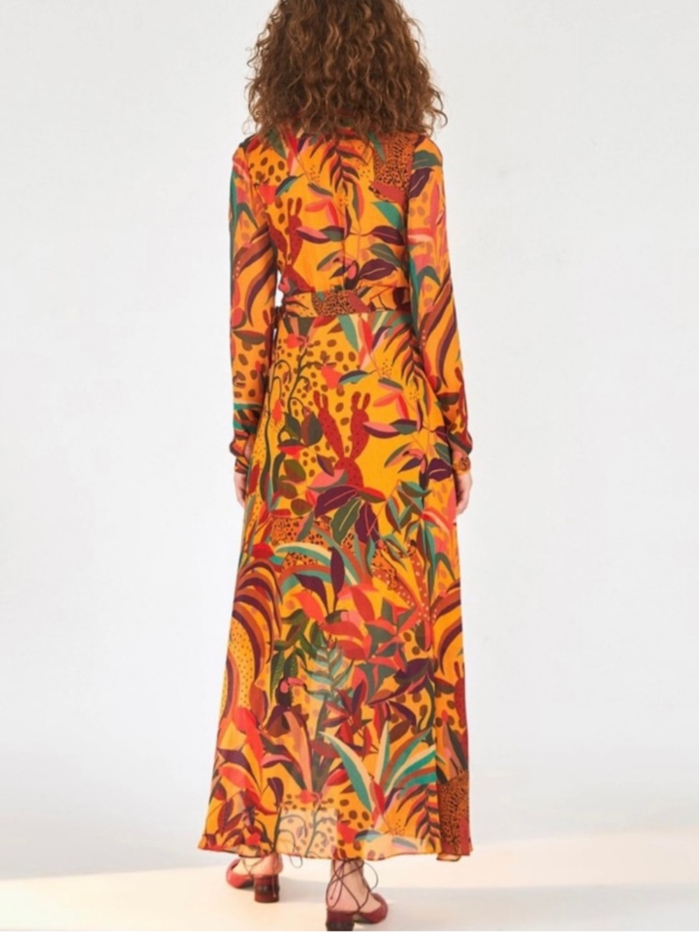 NWT Farm Rio Golden Jungle Maxi Dress - Size Large - Picture 2 of 8